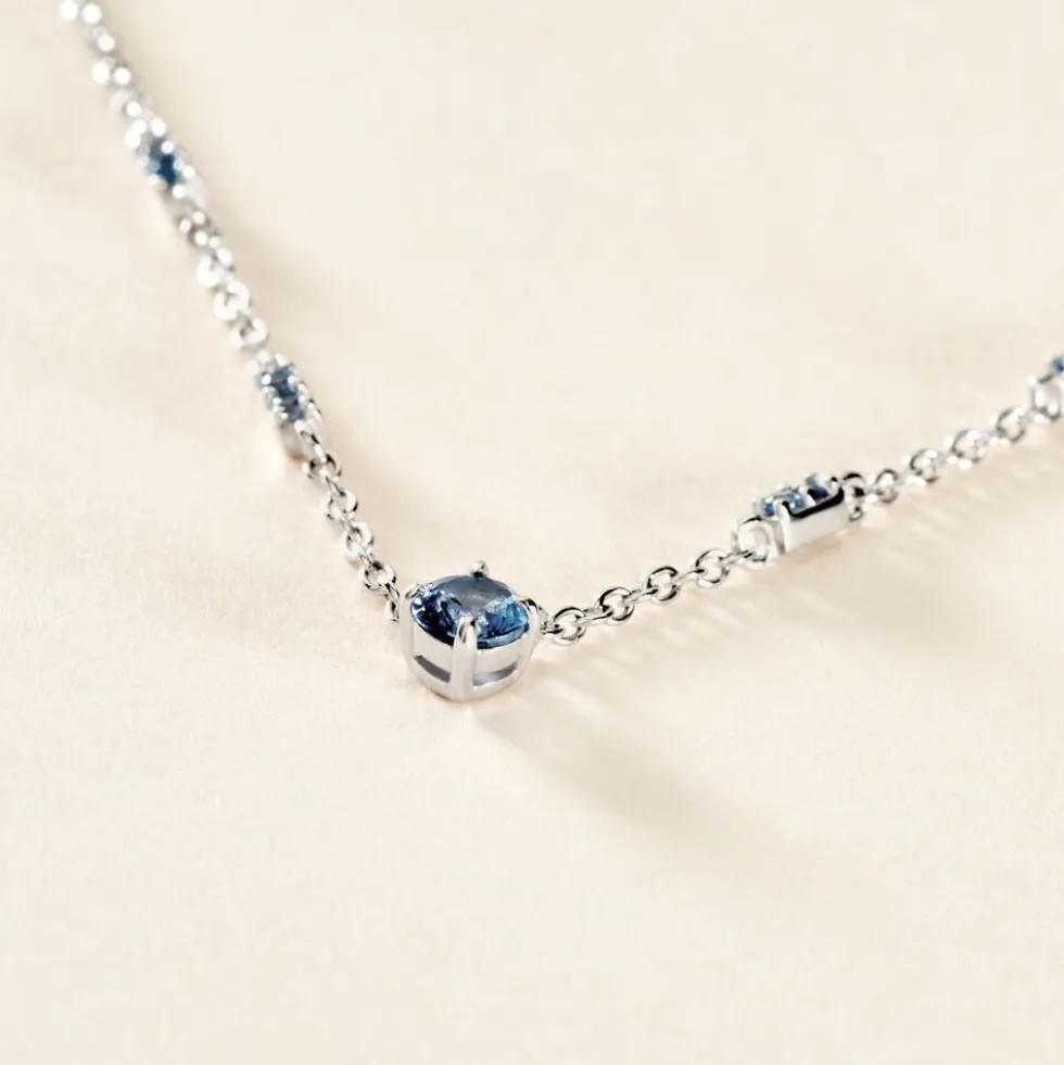 Collier Gemmie Argent Blanc Oxyde De Zirconium