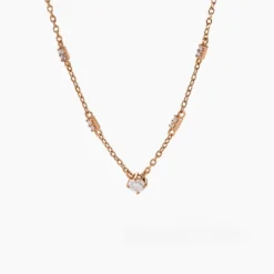Collier Gemmie Argent Rose Oxyde De Zirconium