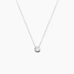 Collier Germinie Argent Blanc Oxyde De Zirconium