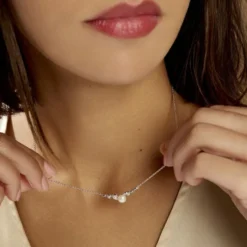 Collier Giambattista Argent Blanc Perle De Culture Oxyde De Zirconium