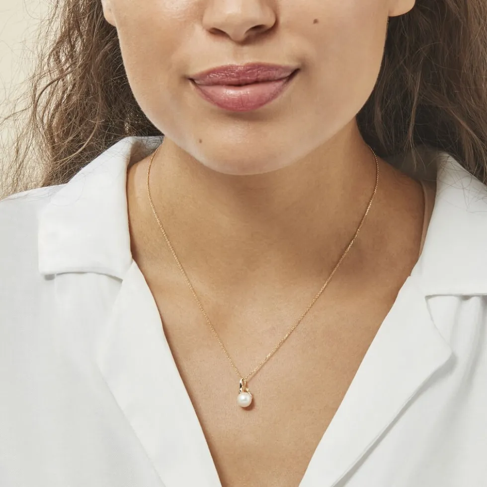 Collier Gladdie Or Jaune Perle De Culture