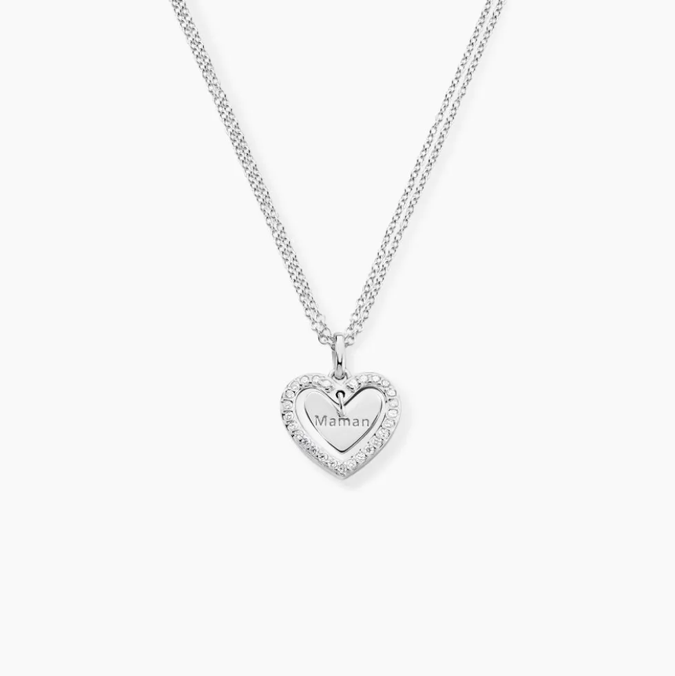 Collier Gloria Argent Blanc Oxyde De Zirconium