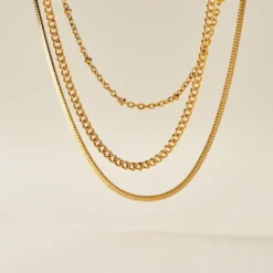 Collier Golden Liana Acier Jaune