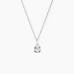 Collier Goutte Or Blanc Oxyde De Zirconium