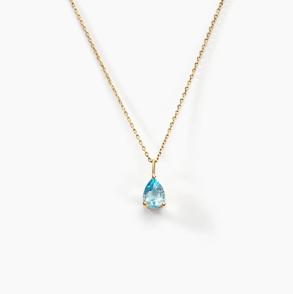 Collier Goutte Or Jaune Topaze