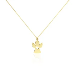 Collier Hallie Ange Et Coeur Or Jaune