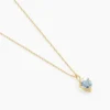 Collier Heart Or Jaune Topaze Oxyde De Zirconium