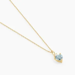 Collier Heart Or Jaune Topaze Oxyde De Zirconium