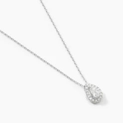 Collier Hildana Or Blanc Oxyde De Zirconium