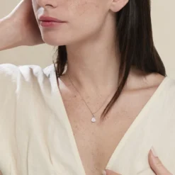 Collier Hiram Argent Blanc Oxyde De Zirconium