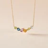 Collier Hortense Or Jaune Topaze Péridot Améthyste