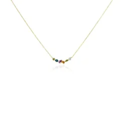 Collier Hortense Or Jaune Topaze Péridot Améthyste