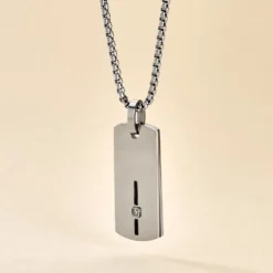 Collier Iefan Acier Blanc Oxyde De Zirconium