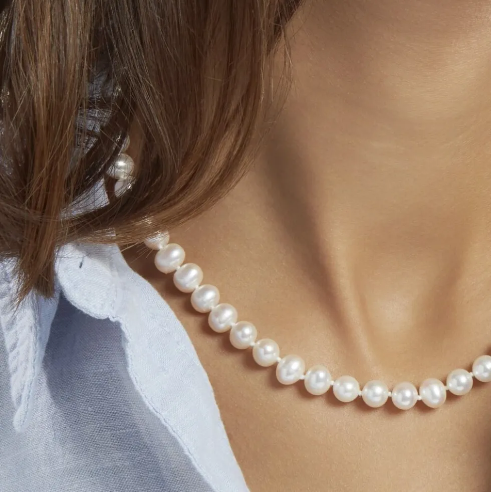 Collier Ikbal Or Jaune Perle De Culture