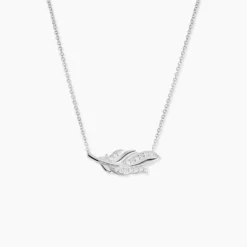 Collier Isae Argent Blanc Oxyde De Zirconium