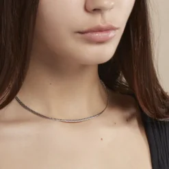 Collier Ivy Maille Haricot Or Blanc