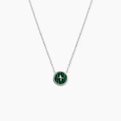 Collier Izarra Argent Blanc Malachite