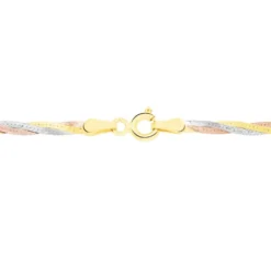 Collier Jasmin Tresse Or Tricolore
