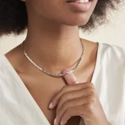 Collier Jasmin Tresse Or Tricolore