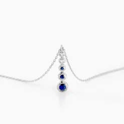 Collier Josephine Or Blanc Saphir Et Diamant