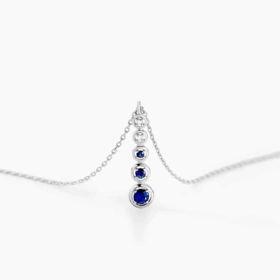 Collier Josephine Or Blanc Saphir Et Diamant