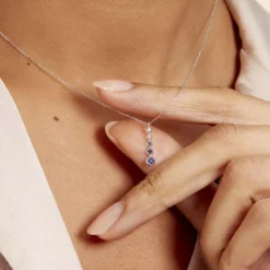 Collier Josephine Or Blanc Saphir Et Diamant