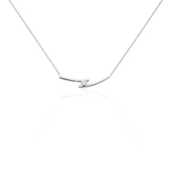 Collier Kane Argent Blanc Oxyde De Zirconium