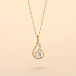 Collier Koline Or Jaune Oxyde De Zirconium