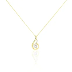 Collier Koline Or Jaune Oxyde De Zirconium