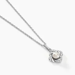 Collier Laetoria Argent Blanc Perle De Culture Oxyde De Zirconium