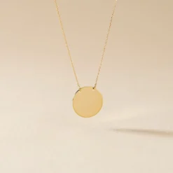 Collier Leana Pastille Gravable Or Jaune