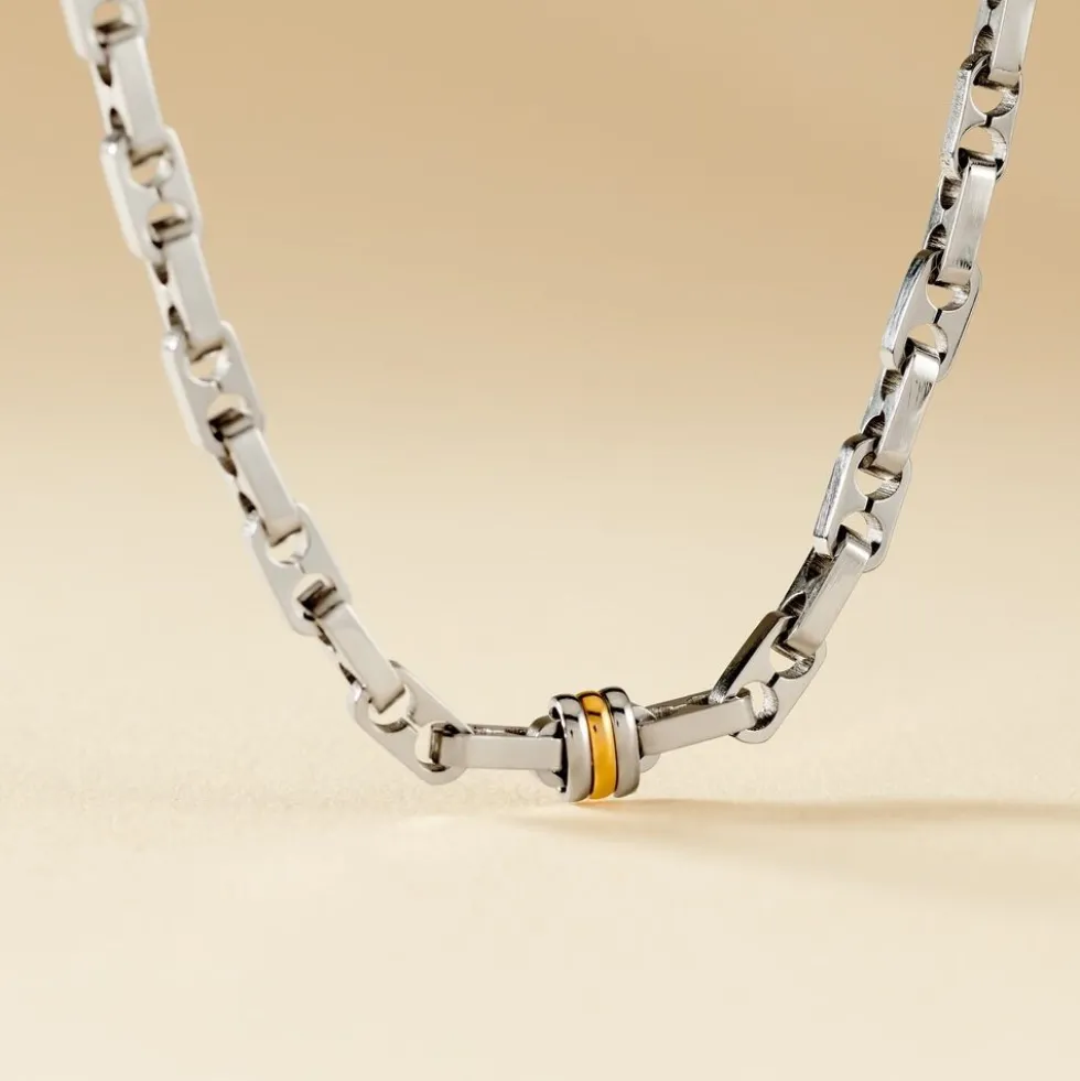 Collier Leandreae Or Acier Bicolore