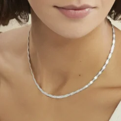 Collier Leonte Argent Blanc