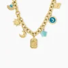Collier Lerida Acier Jaune Amazonite Turquoise
