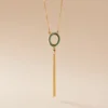 Collier L'incessante Or Jaune Malachite