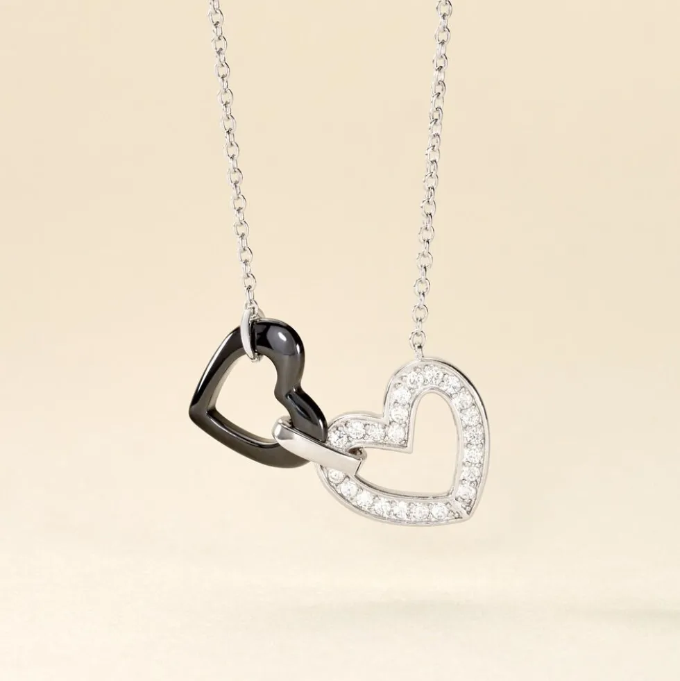 Collier Lineth Argent Blanc Céramique Oxyde De Zirconium