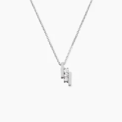 Collier Lousie Argent Blanc Oxyde De Zirconium