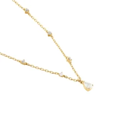Collier Lovel Plaqué Or Doré Oxyde De Zirconium