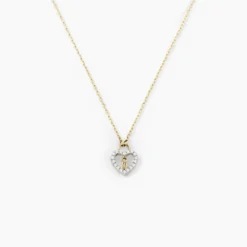 Collier Luchetto Or Jaune Oxyde De Zirconium