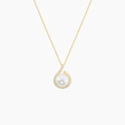 Collier Lucinda Or Jaune Perle De Culture Et Oxyde De Zirconium
