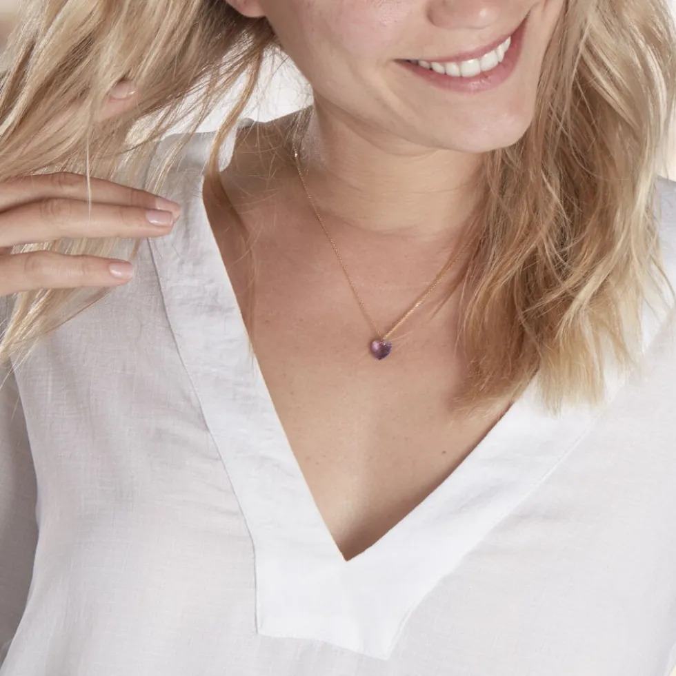 Collier Ludmille Or Jaune Amethyste
