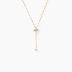 Collier Lumiere Or Jaune Oxyde De Zirconium