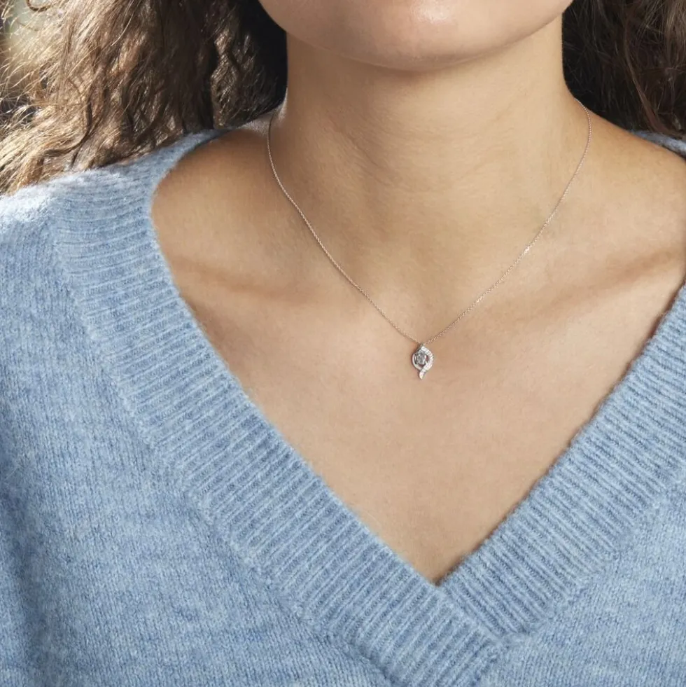 Collier Lydia Or Blanc Topaze Oxyde Oxyde