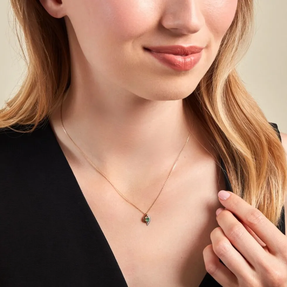 Collier Lydia Or Jaune Emeraude