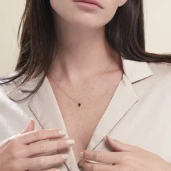 Collier Lylwenn Argent Blanc Oxyde De Zirconium Noir