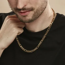 Collier Maille Acier Doré Virgil