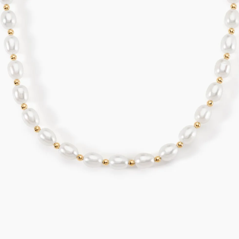 Collier Marame Or Jaune Perle De Culture