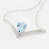 Collier Marlene Or Blanc Topaze Et Oxyde De Zirconium