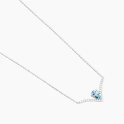 Collier Marlene Or Blanc Topaze Et Oxyde De Zirconium