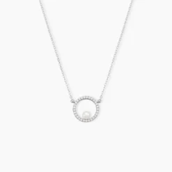 Collier Marthe Argent Blanc Perle De Culture Et Oxyde De Zirconium